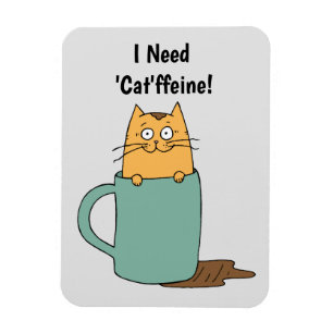 Cute Cat Coffee Magnet