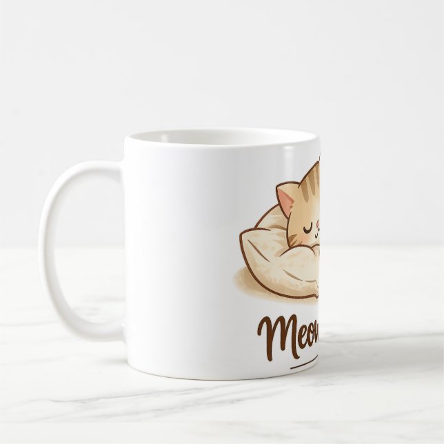 Cute Cat Coffee Mug – Adorable Cat Lover Gift, 11o (Left)
