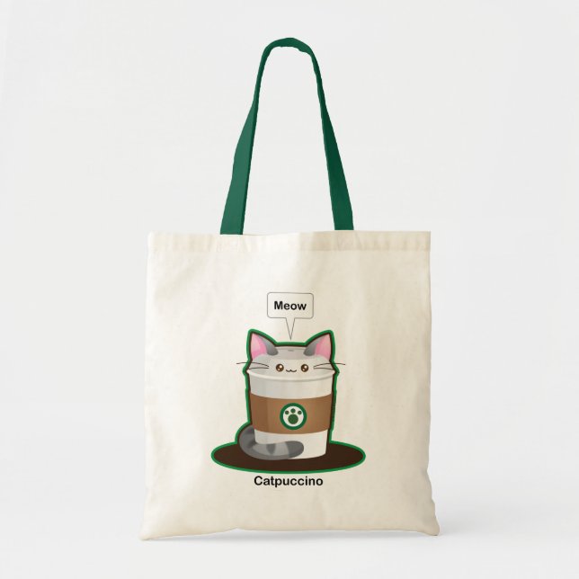 Cute Cat Coffee Tote Bag (Front)