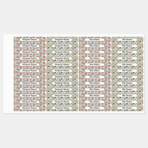 Cute Cat Collage Beige Blue Pink Pattern Name