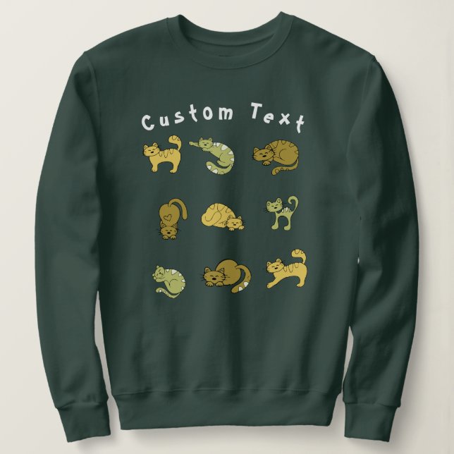 Cute Cat Collage Sweatshirt - Cat Moods Lover Gift (Design Front)