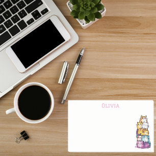 Cute Cat Colourful Watercolor Funny Animal Custom Post-it Notes