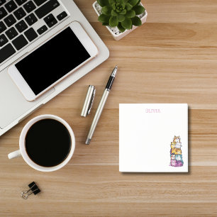 Cute Cat Colourful Watercolor Funny Animal Custom Post-it Notes