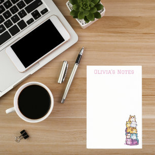 Cute Cat Colourful Watercolor Funny Animal Custom Post-it Notes
