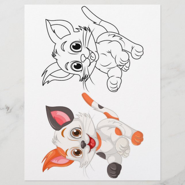 Cute cat colouring page (Front)
