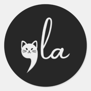 Cute Cat Comma-la Kamala Harris President 2024 Classic Round Sticker