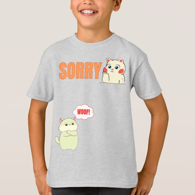 Cute Cat Confusion boy tshirt  (Front)