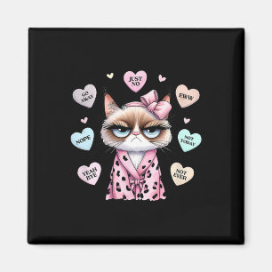 Cute Cat Conversation Heart Anti Valentines Day Magnet