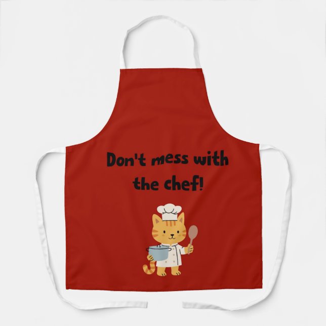 Cute Cat Cooking Apron - Funny (Front)