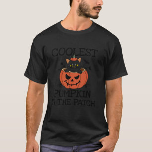 Cute Cat Coolest Pumpkin In The Patch Toddler Boys T-Shirt
