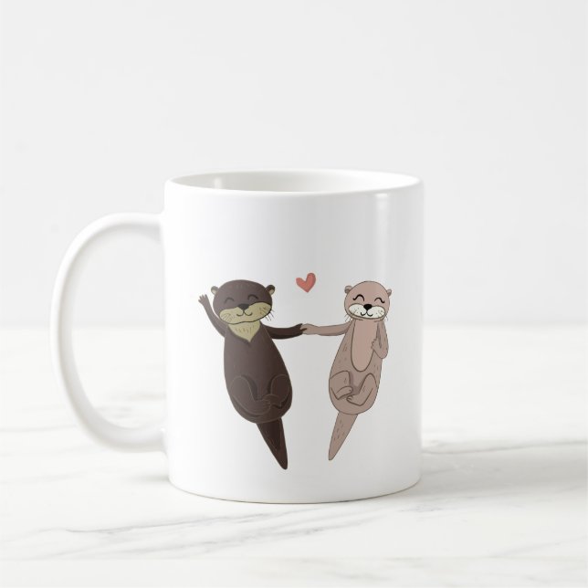 Cute Cat Couple Coffee Mug (Left)