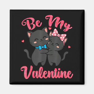 Cute Cat Couple Hugging Be My Valentine Hearts Lov Magnet