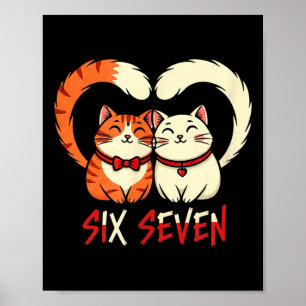 Cute Cat Couple Valentine Romantic Love Streetwear Poster