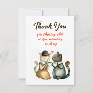 Cute Cat Couple Wedding Thank You