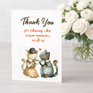 Cute Cat Couple Wedding Thank You Card