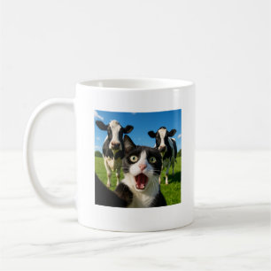 Cute Cat Cow Selfie Gift Idea Coffee Mug