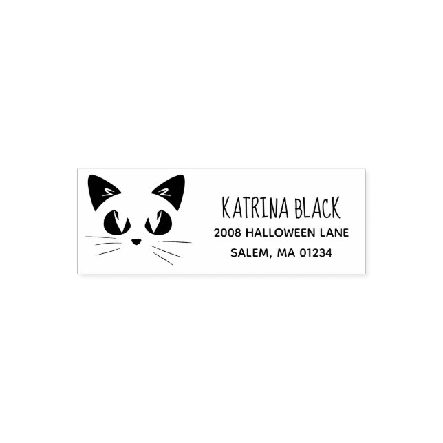 Cute Cat Custom Name Label for Children Self-inking Stamp (Design)