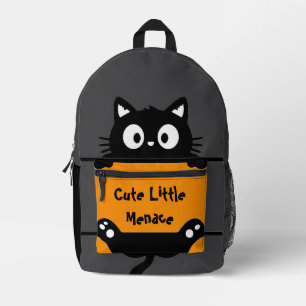Cute Cat, Cute Little Menace, Funny Cat Printed Backpack
