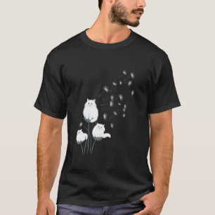 Cute Cat Dandelion Seeds Kittens Cat Lovers Fluffy T-Shirt