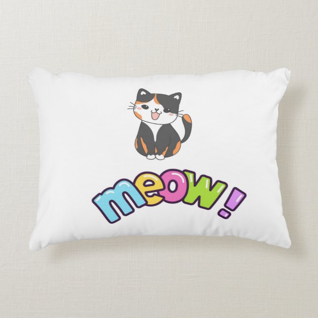 cute cat decorative cushion (Front)