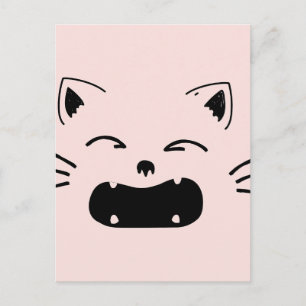 Cute cat design Adorable feline artwork Postcard