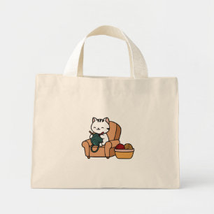 cute cat design   cats lovers design  mini tote bag