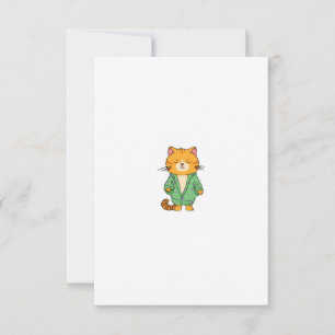 Cute cat design, ginger cat thank you card