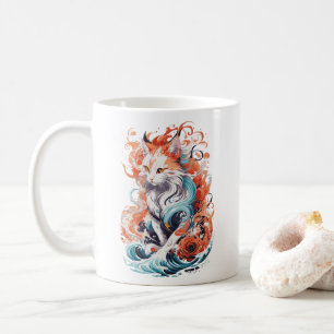 Cute Cat Design In Neo Traditional Style Coffee Mug