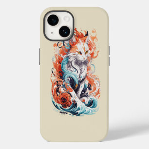 Cute Cat Design In Neo Traditional Style iPhone 14 Case