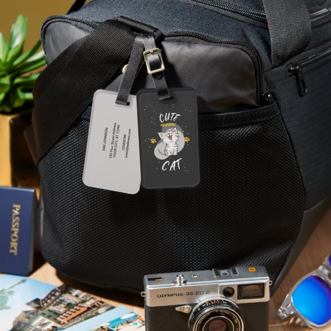 Cute CAT design Luggage Tag (Front & Back)
