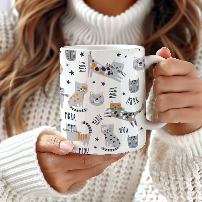 Cute Cat Design Mug, Cat Themed Coffee Mug, Large Coffee Mug (Creator Uploaded)