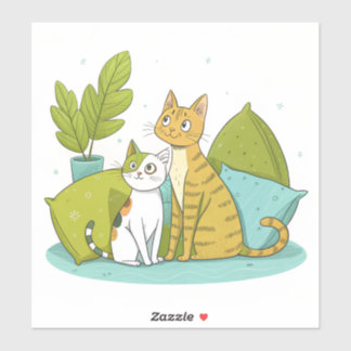 Cute Cat Design Sticker