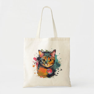 cute cat design  tote bag