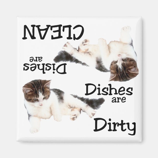 Cute Cat Dishwasher Magnet (Front)