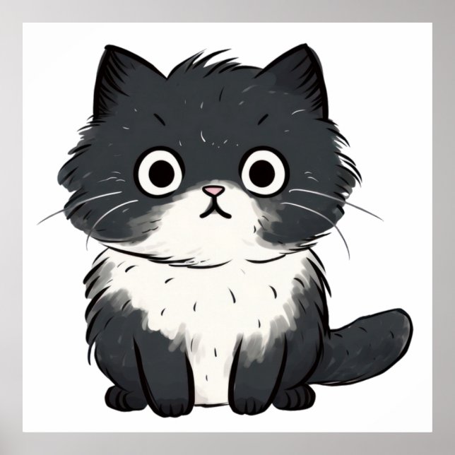 Cute cat drawing poster (Front)