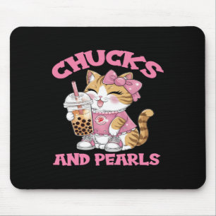 Cute Cat Drinking Bubble Tea Kitten Lover Mouse Mat