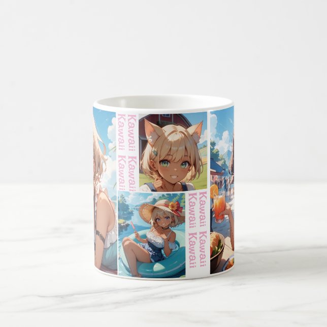 Cute Cat Ear Girl's Cup Mug (Center)