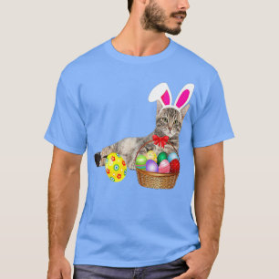 Cute Cat Easter Day Bunny Eggs Costume Gift Mens W T-Shirt