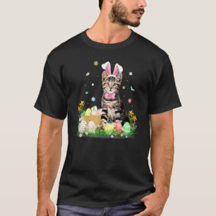 Cute Cat Easter Day Bunny Eggs Costume Mens Women T-Shirt