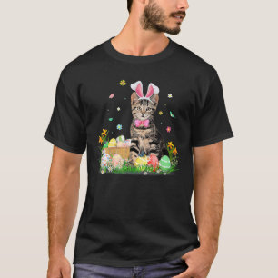 Cute Cat Easter Day Bunny Eggs T-Shirt