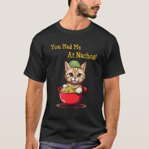 Cute Cat eating a nachos. You had me at nachos! T-Shirt