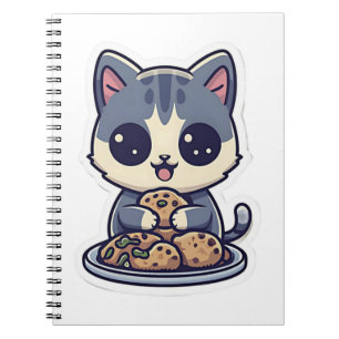 Cute Cat eating cookies Classic T-Shirt Notebook