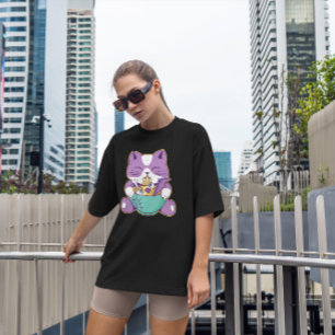 Cute Cat Eating Halloween Ramen T-Shirt