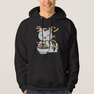 Cute Cat Eating Ramen   Gift for Cat & Ramen Lover Hoodie