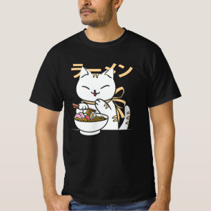 Cute Cat Eating Ramen Gift for Cat & Ramen Lover T-Shirt