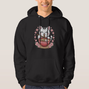 Cute Cat Eating Ramen Kawaii Anime Style Hoodie