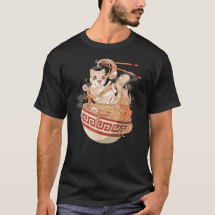 Cute Cat eating Ramen T-Shirt