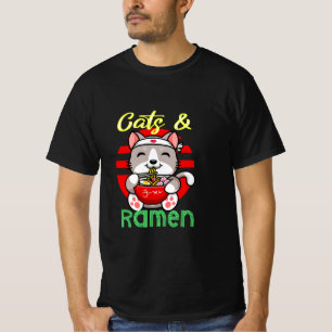 Cute cat eating Ramen T-Shirt