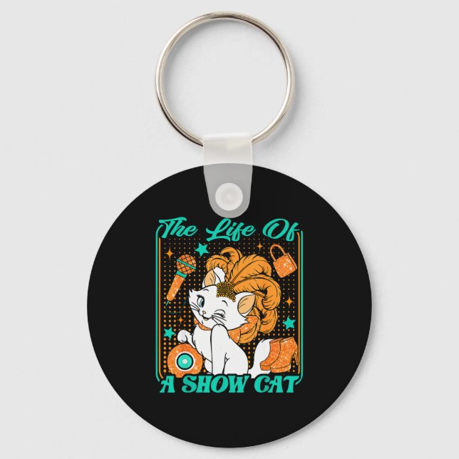 Cute Cat Era Life Of Showcat Cat Lover Country Mus Key Ring (Front)