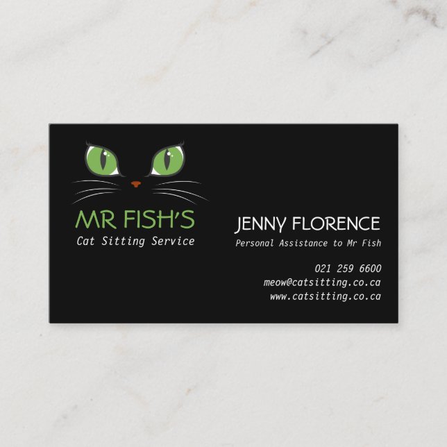 Cute Cat Eyes Pet Care Cat Business Business Card (Front)